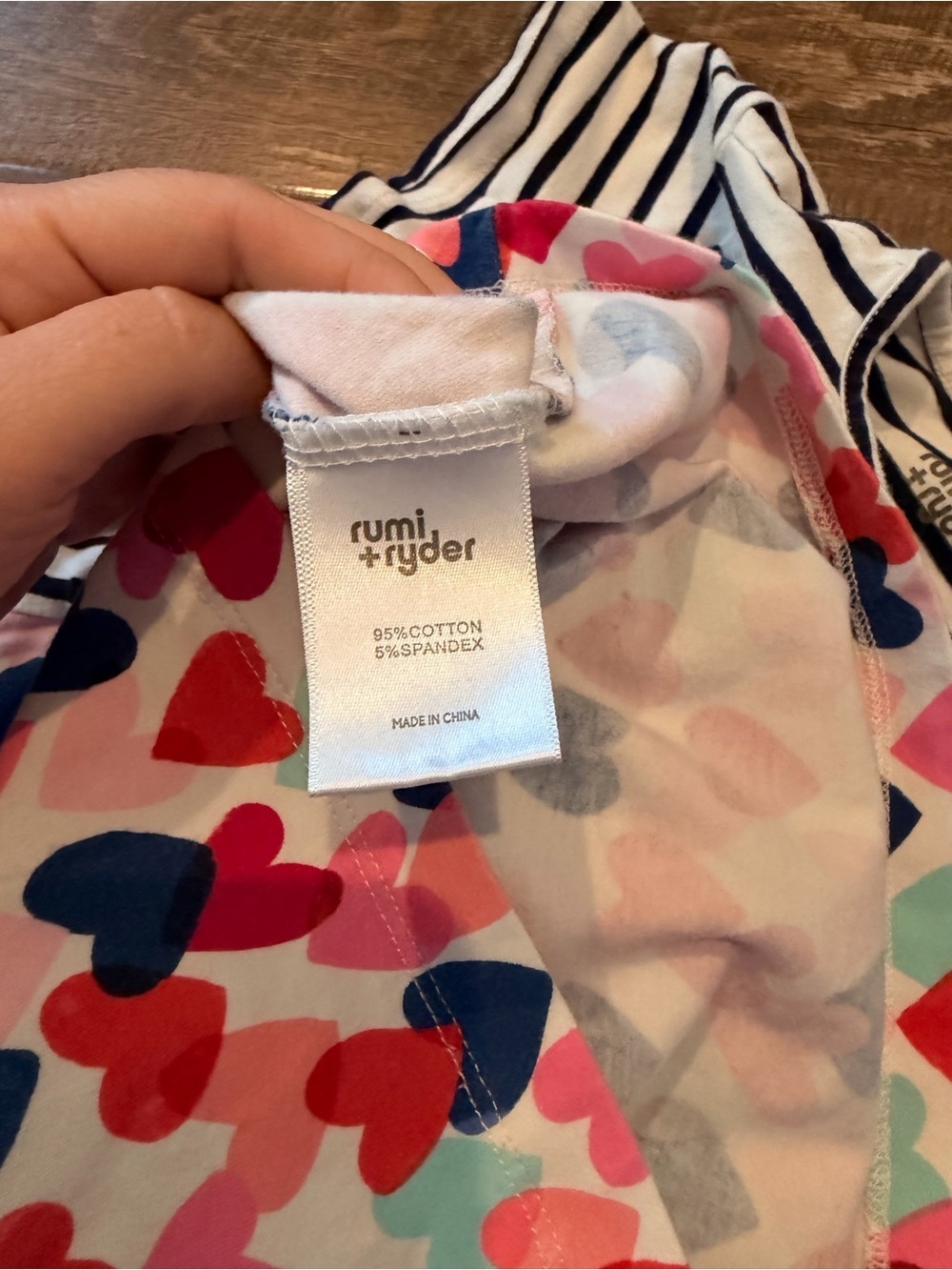 Rumi + Ryder Girls Size Medium 8-10 Heart Print Dress Striped Cotton Blend - Picture 5 of 6